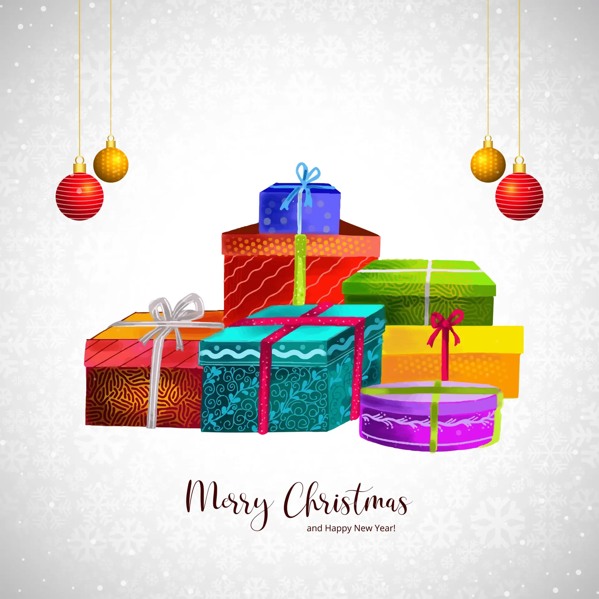 Christmas gift boxes celebration background